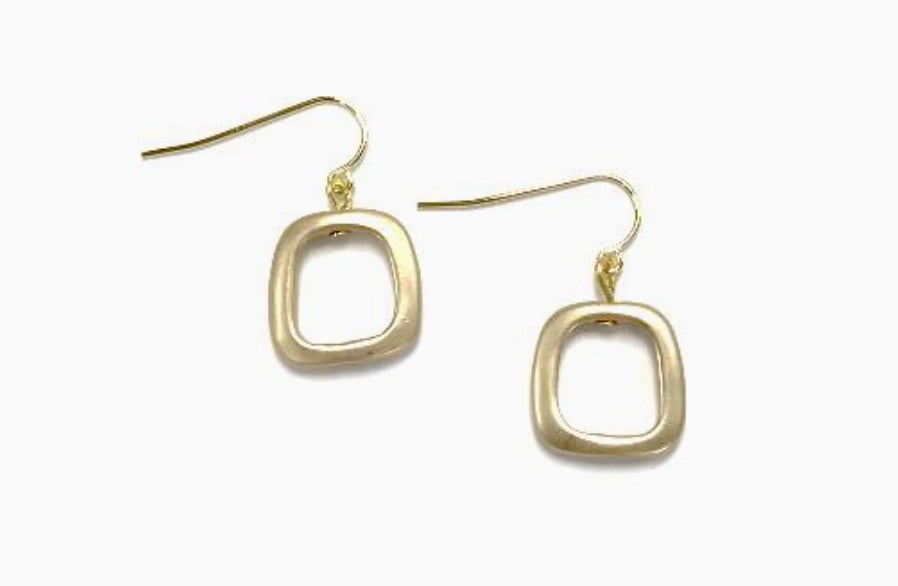 Gold Square with Wire Earring