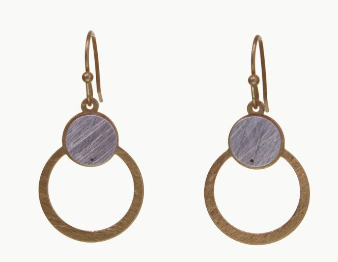 Brass Scratch Metal Earring