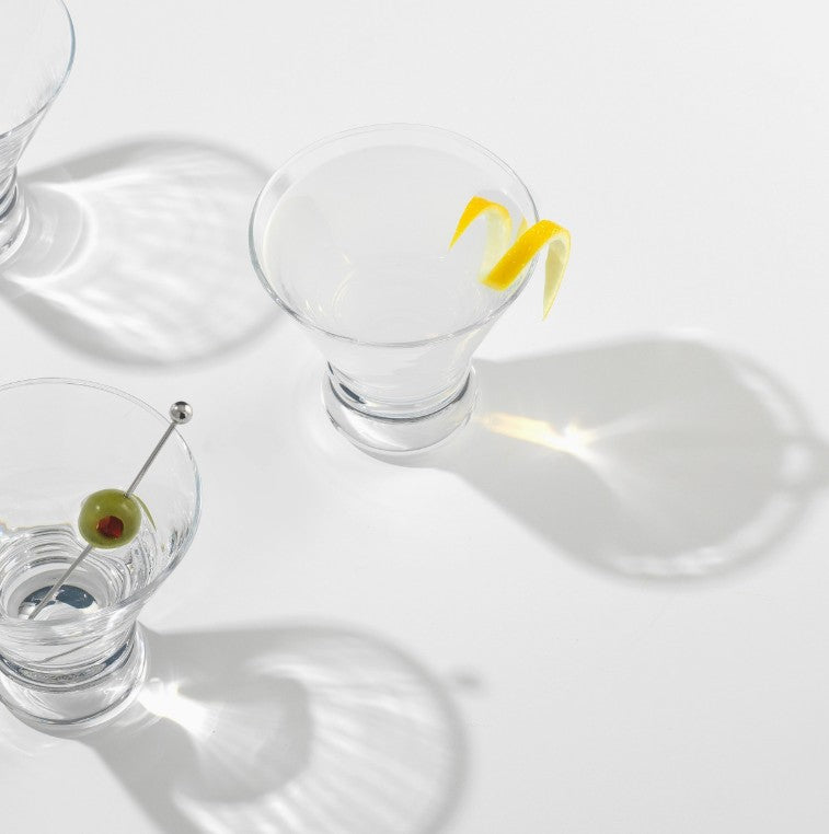 Afina Heavy Base Stemless Martini Glasses, Set of 4