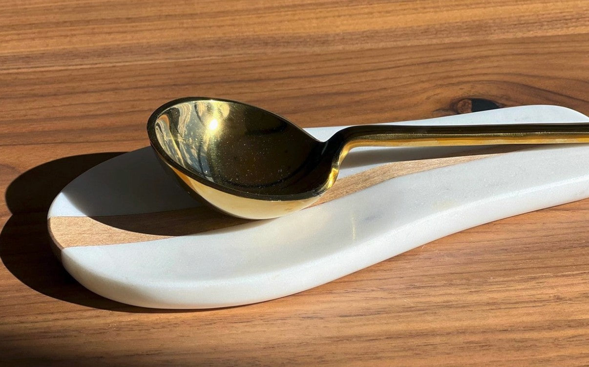 Punjabi Brass Serving Spoon: 12"