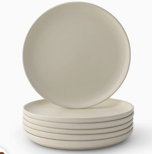 Stoneware Dinner Plate Set, 10.5". Set of 6
