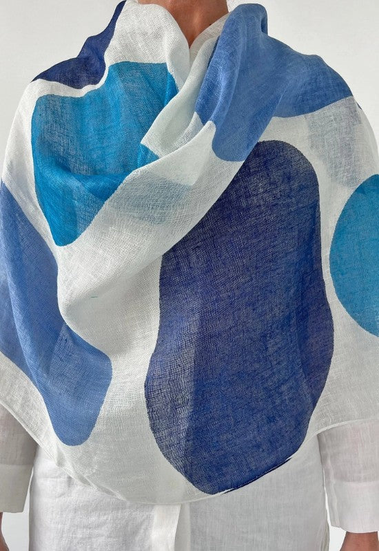 Dream Blues Linen Scarf