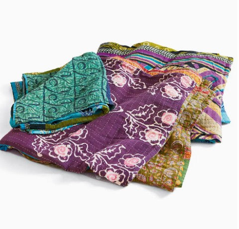 Kantha Patchwork Cool Square Throw
