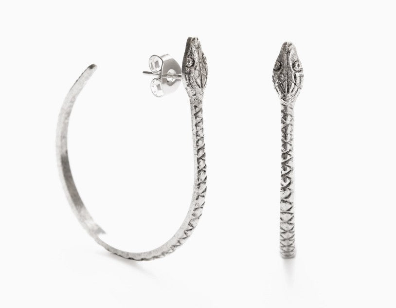 Ophidian Hoops- Silver
