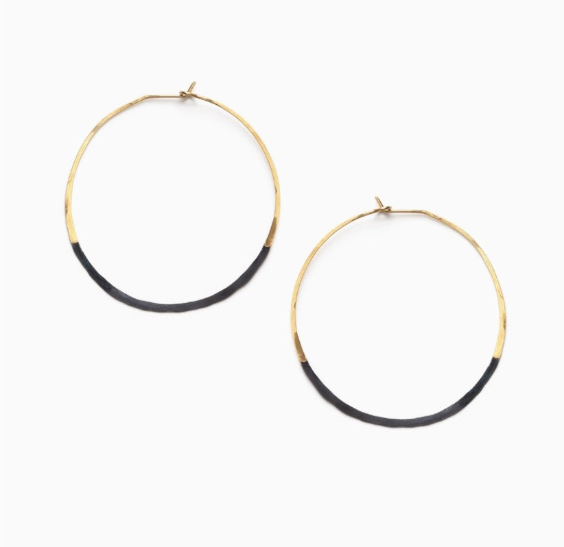 Patina Dipped Circle Hoops