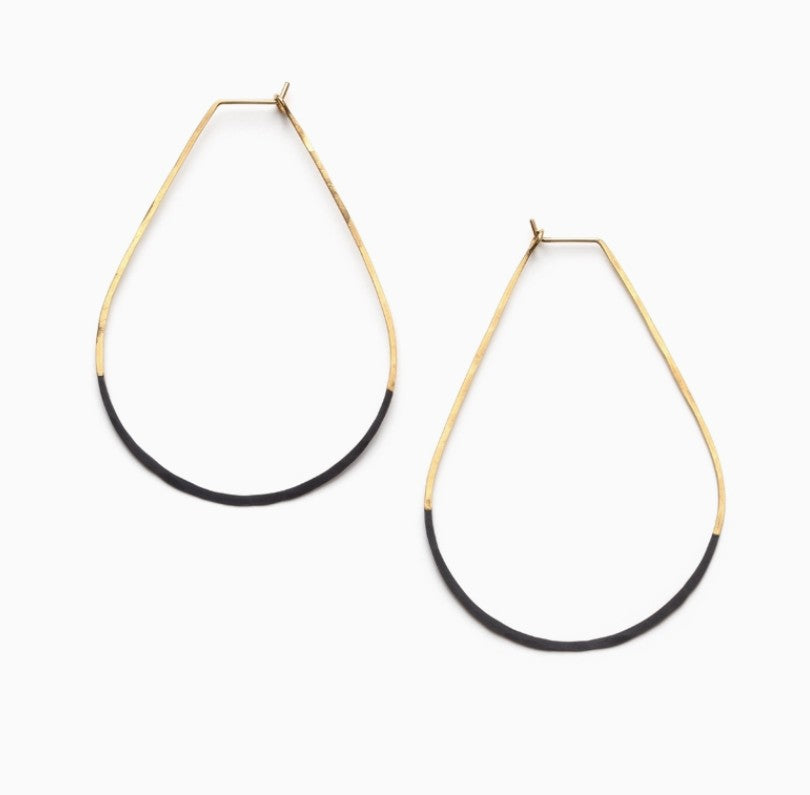 Patina Dipped Teardrop Hoops