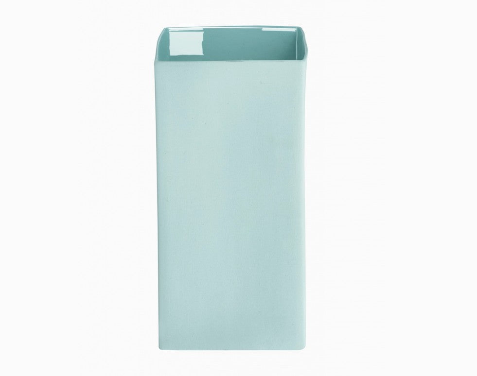 Blue Stoneware Cube Vases, medium