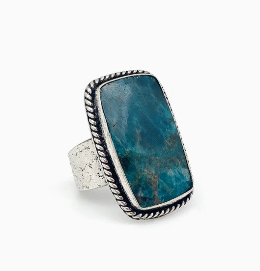 Kashi Semiprecious Large Stone Ring - Apatite