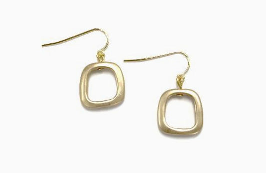 Gold Square with Wire Earring