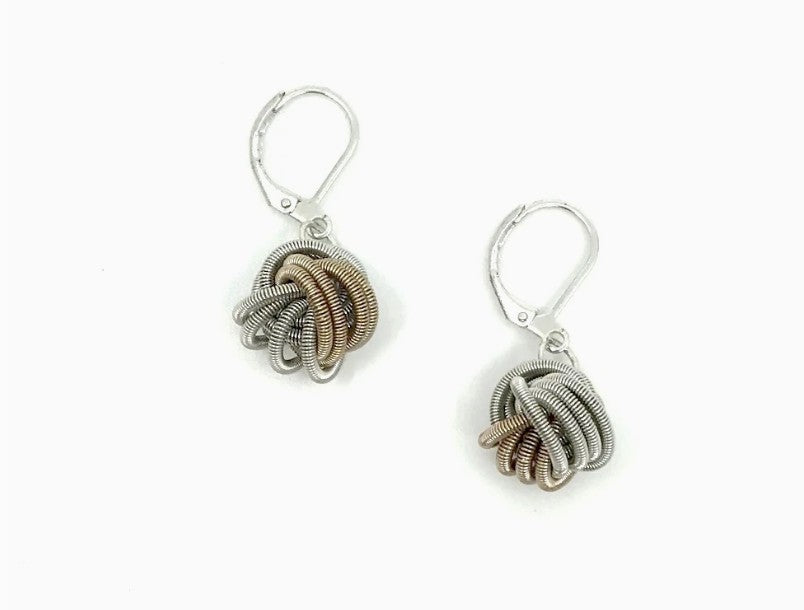 Champagne/Silver PW Knot Earring