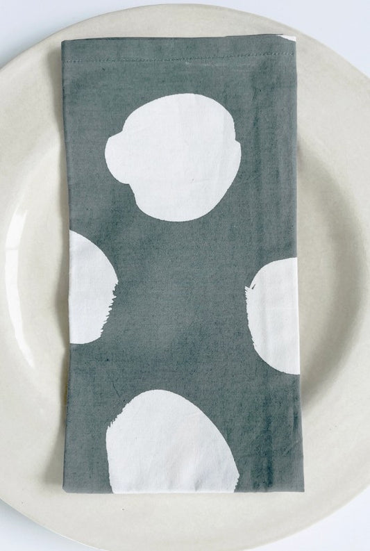 Big Smudge Dot in Coal, Set of 4 Napkins