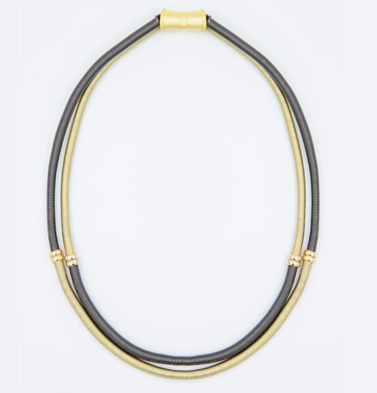 Black and Gold Double Wire Necklace