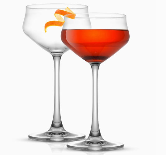 Bloom Stemmed Coupe Martini Glasses, Set of 2