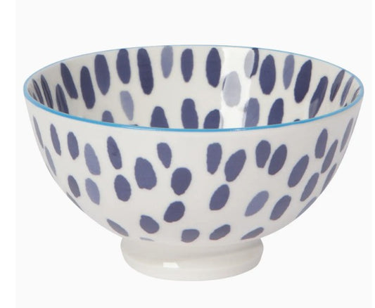 Blue Spots Stamped Bowl, 4"