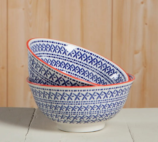 Blue Cross Stamped 6 Inch Bowl