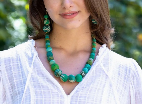Aasha Cascade Seagrass Beaded Necklace