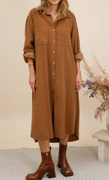 Corduroy Shirt Dress