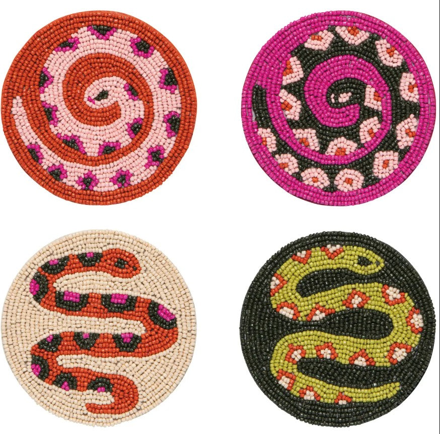 Gardenland Beaded Coaster, Set of 4