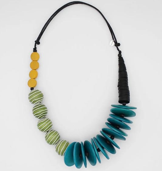 Lime and Turquoise Chunky Necklace