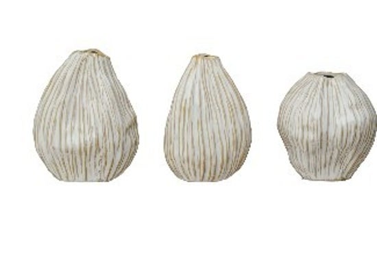 Vase with Debossed Lines, 3 Styles
